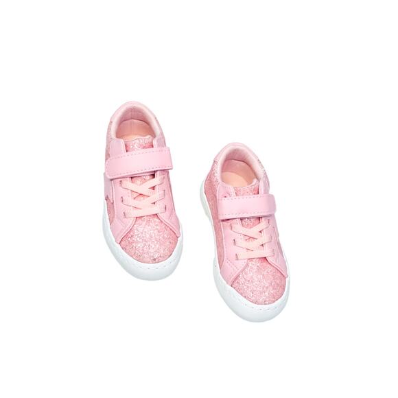 FabKids Pink Glitter Star Sneakers - Toddler Size 8 - Picture 4 of 10